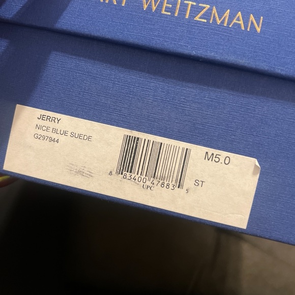 Stuart Weitzman Jerry Platform Sandal NICE BLUE SUEDE NEW size 5 - Picture 6 of 6